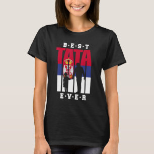 Mannen Srbija Tata en meisje-Servië vlaggen Servis T-shirt