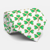 Mannen St. Patrick's Clover Stropdas (Opgerold)