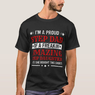 Mannen Stap Papa Shirt vaderdag Stap stap dochter