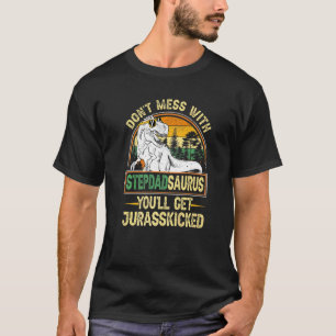 Mannen Stepdad Rex Saurus Vaderdag kerstmis T-shirt