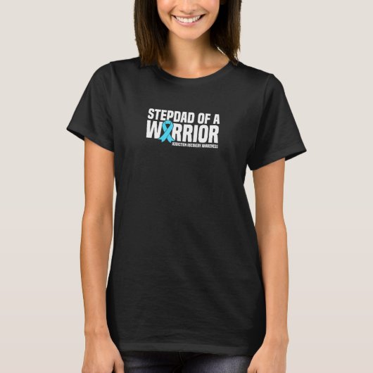 Mannen Stepdad van een Warrior Addication Recovery T-shirt (Voorkant)