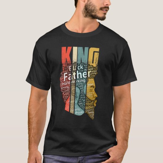 Mannen sterke zwarte koning Afrikaans-Amerikaans T T-shirt (Voorkant)