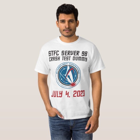 MANNEN STFC Server 98 Crash Test Dummy T-shirt (Voorkant volledig)