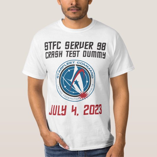 MANNEN STFC Server 98 Crash Test Dummy T-shirt (Voorkant)