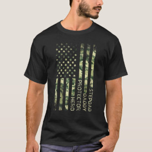Mannen stiefvader daddy beschermer hero vaders dag t-shirt