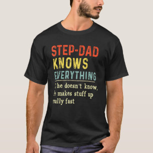 Mannen stiefvader weet alles retro vader t-shirt