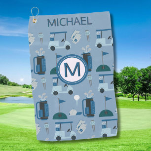 Mannen Stijlvolle Aangepaste Monogram Naam Golfhanddoek