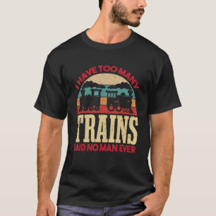 Mannen stoomlocomotief en modeltrein t-shirt