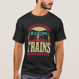 Mannen stoomlocomotief en modeltrein t-shirt