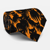 Mannen Stropdas-Halloween Black Cat Stropdas (Opgerold)
