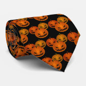 Mannen Stropdas-Halloween Pumpkins Stropdas (Opgerold)