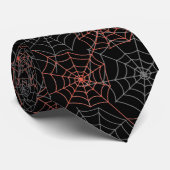 Mannen Stropdas-Halloween Spider Webs Stropdas (Opgerold)