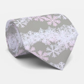 Mannen Stropdas-kerstsnowflakes-grijs Stropdas (Opgerold)