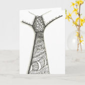 Mannen Stropdas Wenskaart Kaart (Gele Bloem)