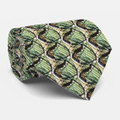 Mannen stropdas zijde, groen met abstract ontwerp (Opgerold)