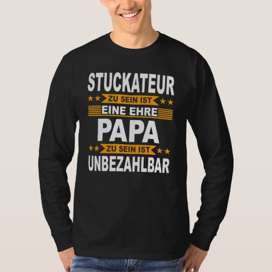 Mannen Stucco Plaster Papa ambachtsman Stucco P T-shirt (Voorkant)