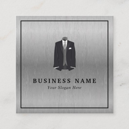 Mannen Suit, Mode-Ontwerper Vierkant Visitekaartje (Voorkant)