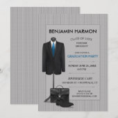 Mannen Suit Pinstripe Masculine Business Afstudere Kaart (Voorkant / Achterkant)