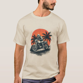 Mannen Sunset Motorfiets T-Shirt