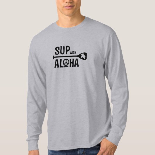 Mannen SUP met Aloha Long Slapes T-shirt (Voorkant)