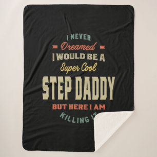 Mannen Super Cool Step Papa doodt het vader Gift Sherpa Deken