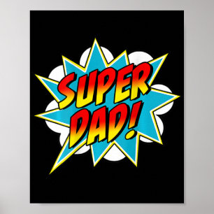 Mannen Super Dad Comic Book Superheld Vaderdag Poster