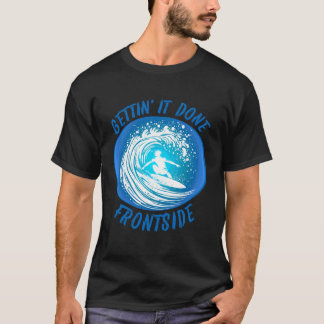 Mannen surfen Regular Foot Frontside Retro Grafisc T-shirt