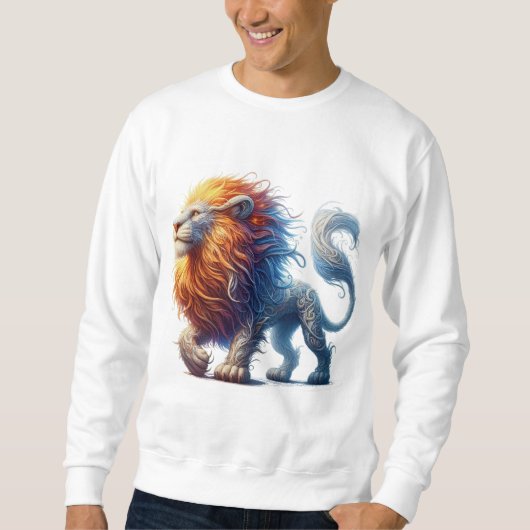 Mannen-sweatshirt met leeuwenprint trui (Voorkant)