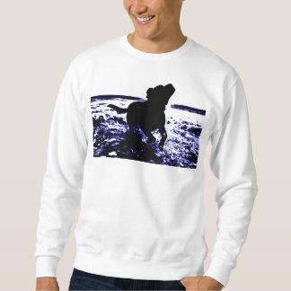 Mannen sweatshirt zwart lab in water