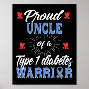 Mannen T1d trotse oom diabetes bewustzijn type 1 i Poster