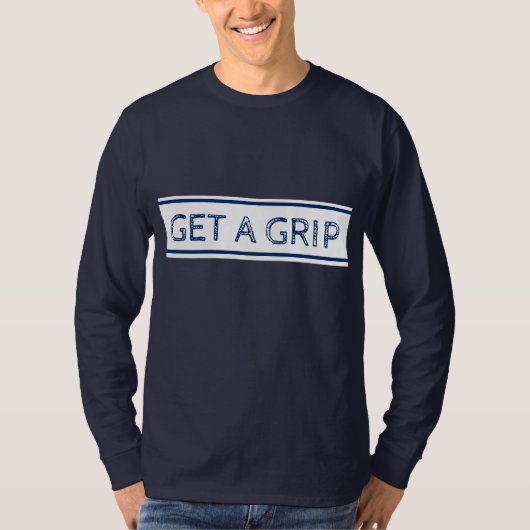 Mannen T-shirt lange hoes (Voorkant)