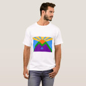 Mannen T Shirt met de vlag van Manitou Springs (Voorkant volledig)