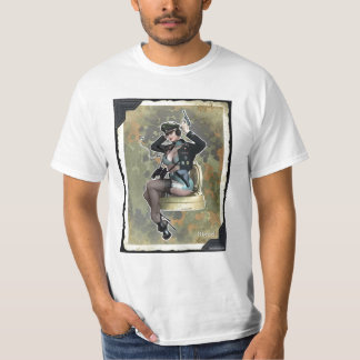 Mannen T-shirt met een mooi  meisje in het Verenig