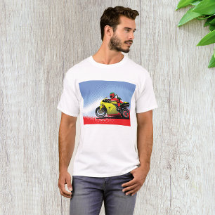 Mannen T-shirt met gele motor