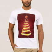 Mannen T-shirt met gouden kerstboom (Voorkant)