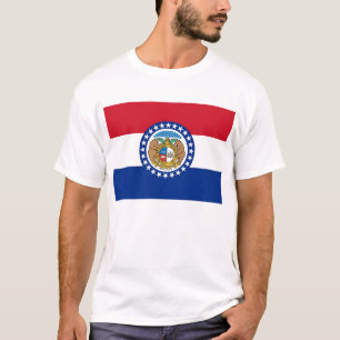 Mannen T Shirt met vlag van de staat Missouri