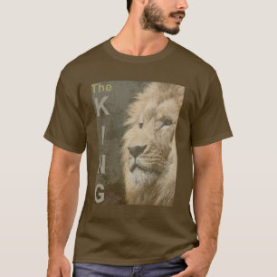 Mannen T-Shirt Modern Elegant Pop Art Lion Brown