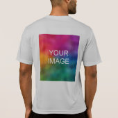 Mannen T-Shirt Sport Silver met dubbelzijdig afdru (Achterkant)