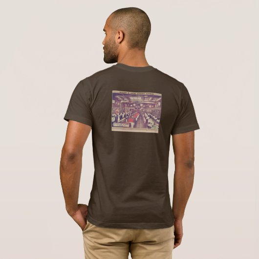 Mannen T-shirt van het Briefkaart van Lahiff (Achterkant volledig)