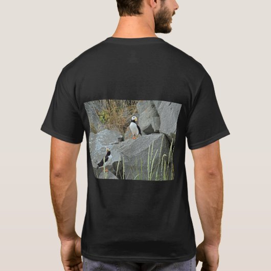 Mannen — T-shirt van puffin (Achterkant)