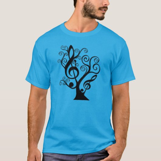 Mannen T-Shirt van T-Shirt met Treble Clef (Voorkant)