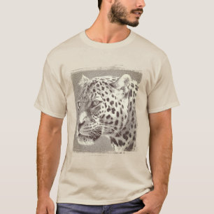 Mannen T-shirts Sjabloon Leopard Zandkleur
