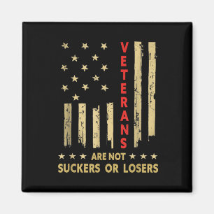 Mannen T-shirts veteranen zijn geen verliezers of Magneet