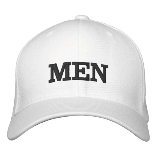 MANNEN tekstnaam Basic Flexfit Wool Wit kleur Geborduurde Pet (Voorkant)