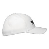 MANNEN tekstnaam Basic Flexfit Wool Wit kleur Geborduurde Pet (Rechts)