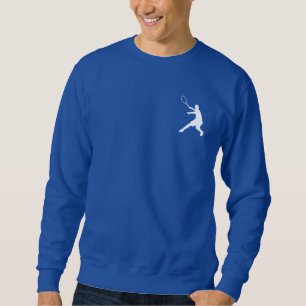 Mannen tennis apparel Blauw sweatshirt met logo
