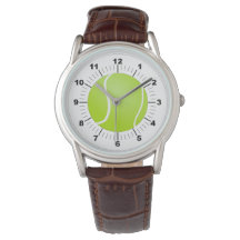 Mannen Tennis Ball Classic Bruin Lederen Horloge