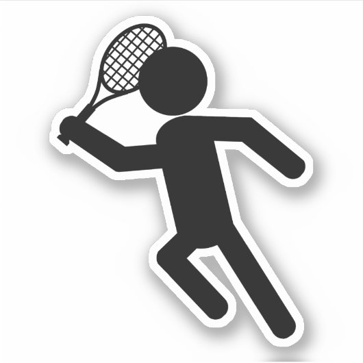Mannen Tennis Symbool Sport Sticker (Voorkant)