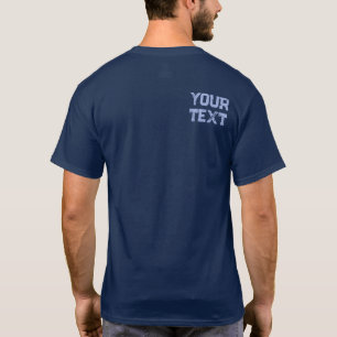 Mannen Terug Print Noodlijdende Lettertype Sjabloo T-shirt