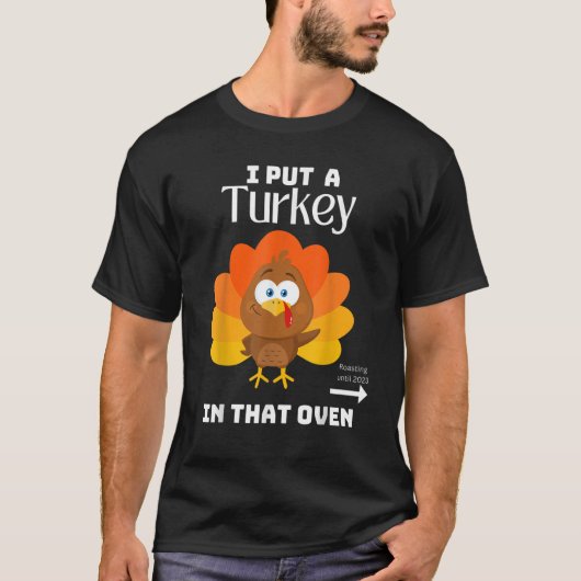 Mannen Thanksgiving Papa Zwangerschap Ik breng Tur T-shirt (Voorkant)